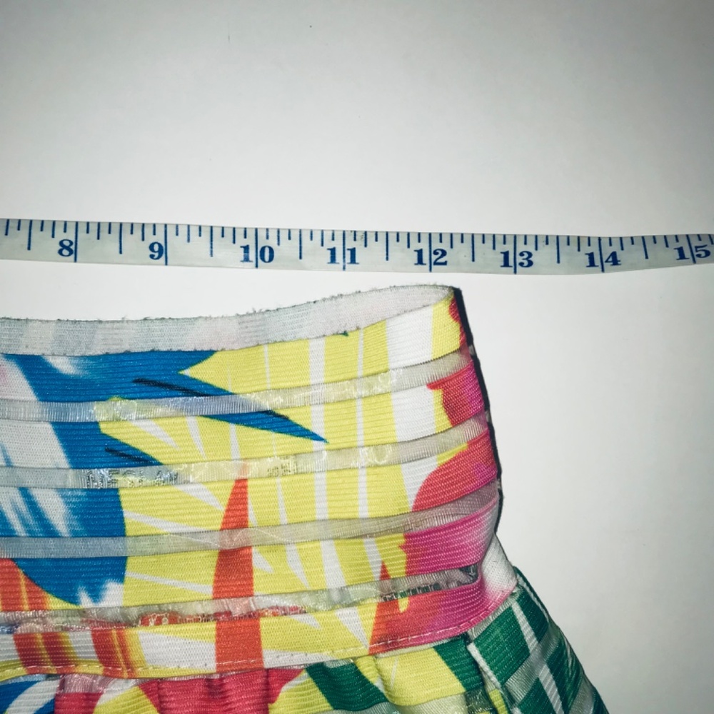 Neslay Designer Tropical A-Line Skirt Multi-Color Floral Pink Blue Green Small - Picture 12 of 12